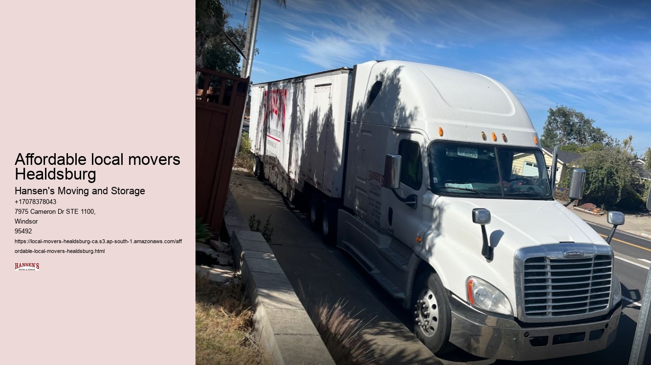 Affordable local movers Healdsburg