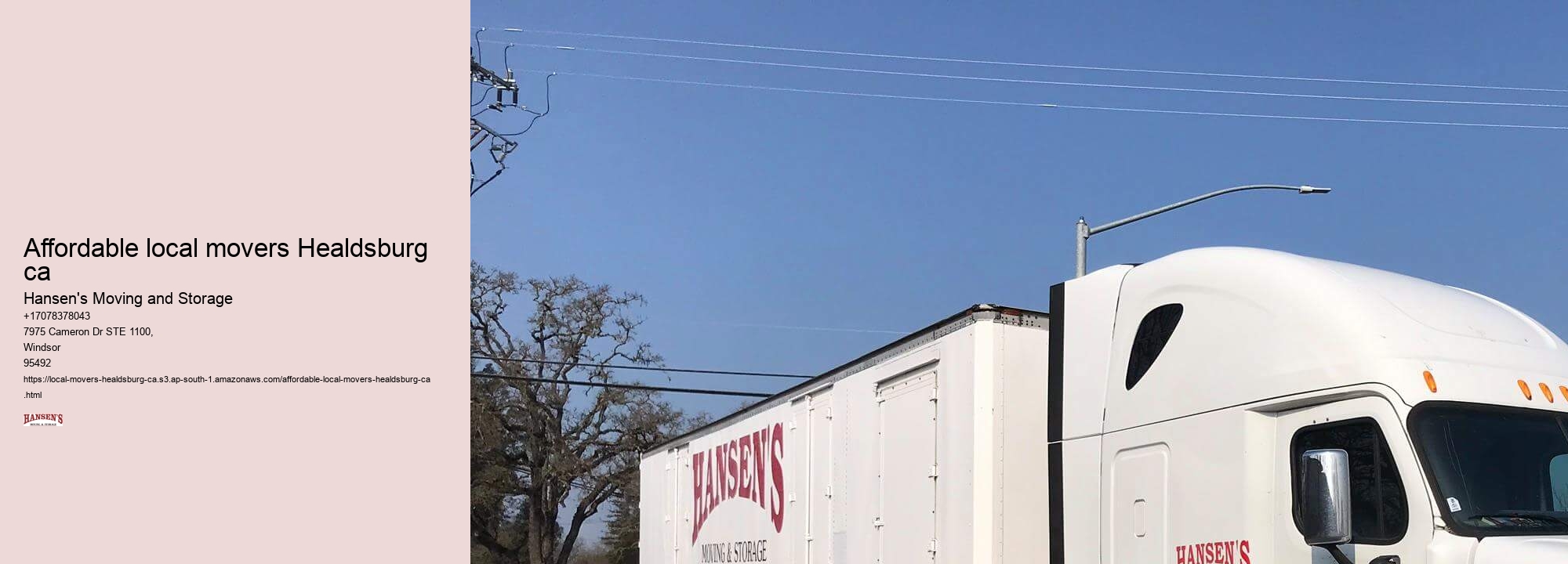 Affordable local movers Healdsburg ca