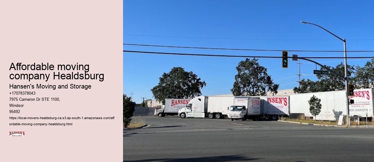 Affordable moving company Healdsburg