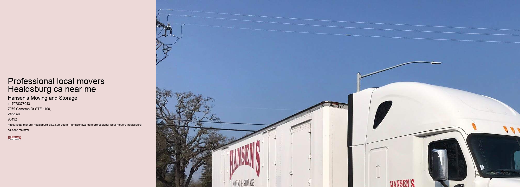 Professional local movers Healdsburg ca near me